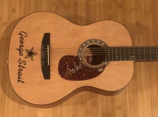 George Strait Signed Autographed Natural Acoustic Guitar W/,