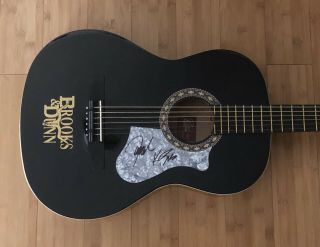 Brooks & Dunn Signed Autographed Black Acoustic Guitar W/,