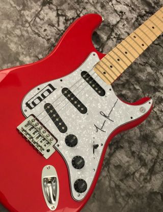 GFA Tool Band JUSTIN CHANCELLOR Signed Red Electric Guitar PROOF 2