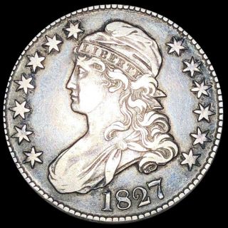 1827 Capped Bust Half Dollar About Uncirculated High End Au Silver Collectible
