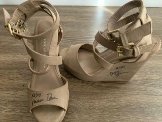 Michelle Baena Worn Chinese Laundry Strapy Heels Signed To You & 2 Photos Sz 5