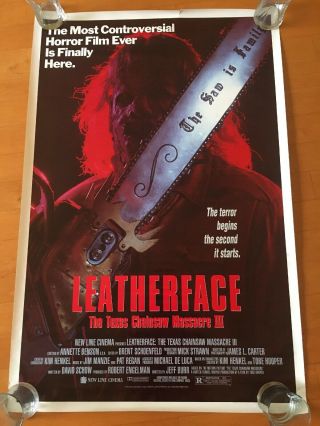 Leatherface 3 Texas Chainsaw Massacre One Sheet Movie Poster 1989