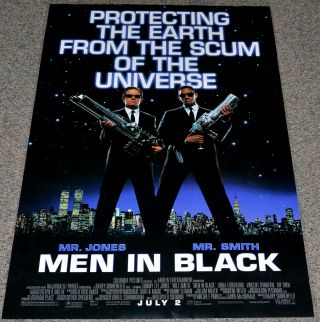 Men In Black 1997 Double - Sided Movie Poster Will Smith Sci - Fi Classic