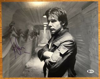 Harrison Ford Han Solo Star Wars Signed Autograph 11x14 Photo Beckett Bas
