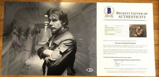HARRISON FORD HAN SOLO STAR WARS SIGNED AUTOGRAPH 11X14 PHOTO BECKETT BAS 2