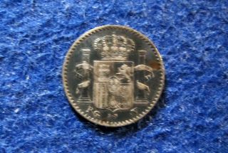 1896 Puerto Rico Silver 5 Centavos - Scarce/rare 1 Year Type - U S