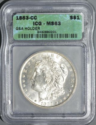 1883 - Cc Morgan Dollar Icg Ms63 From The Gsa Hoard
