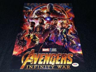Avengers Infinity War Cast Signed 11x14 Robert Downey Olsen Psa Pratt Holland,