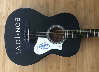 Jon Bon Jovi Signed Autographed Black Acoustic Guitar W/,