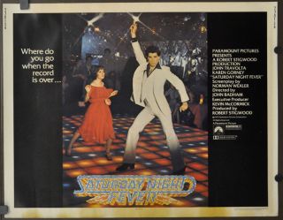 Saturday Night Fever 1977 Orig 22x28 " A " Movie Poster John Travolta Karen Gorney