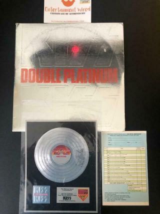 Kiss Double Platinum Lp Autographed By The Entire Band Complete W/records