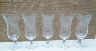 5 Princess House Heritage Crystal Hour Glass 8 " Parfait Stemmed Glasses