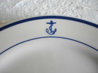 4 Homer Laughlin Fouled Anchor Dinner Plates Navy Naval Restaurant Ware 2
