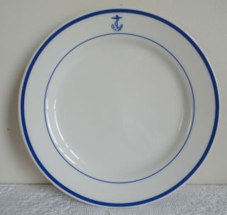 4 Homer Laughlin Fouled Anchor Dinner Plates Navy Naval Restaurant Ware 3