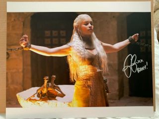 Emilia Clarke Signed Game Of Thrones Photo 16x20 Dany Autograph Sexy Bas 6