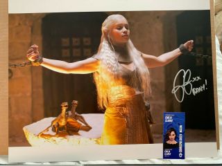 EMILIA CLARKE SIGNED GAME OF THRONES PHOTO 16X20 DANY AUTOGRAPH SEXY BAS 6 2
