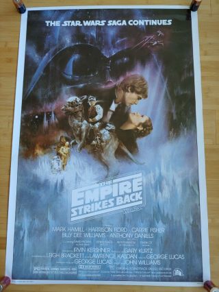 Star Wars Empire Strikes Back 1980original One Sheet Movie Poster Gwtw Rolled A,