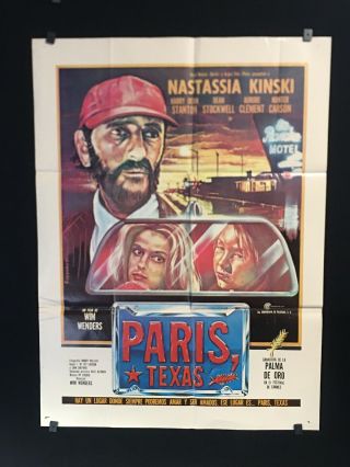 Large Paris,  Texas Nastassja Kinski Mexican Movie Poster 37 " X27 "