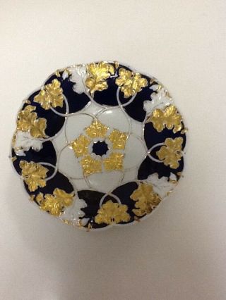 Meissen Cobalt And Gold Rococo Bowl 11 " °