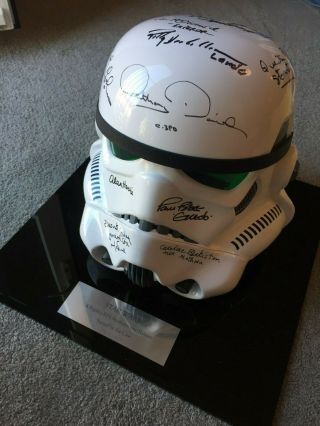 Signed Star Wars Stormtrooper Prop Helmet 11 Cast & Crew Autographs 1:1 Stand