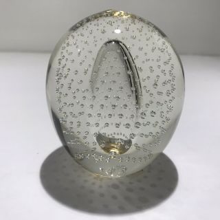 Pilgrim Art Glass Paperweight - Sphere Clear Controlled Bubbles /w Sticker