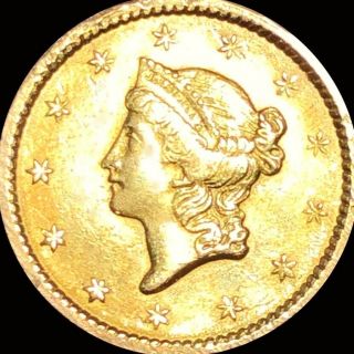 1851 $1 Gold Dollar Piece Closely Uncirculated High End Shiny Philly Collectible