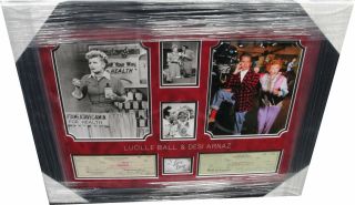 Lucille Ball Desi Arnaz Dual Signed Autograph Checks Framed W/photos I Love Lucy