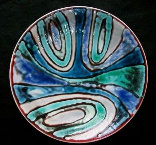 Large Early Delphis Blue Backstamp Shape 4 Poole Pottery 10 1/2 " Plate Banten