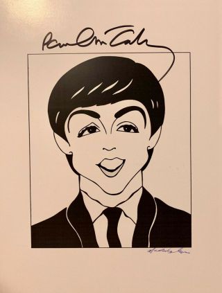 The Beatles / Paul Mccartney / Hand - Signed / Kaplan Caricature