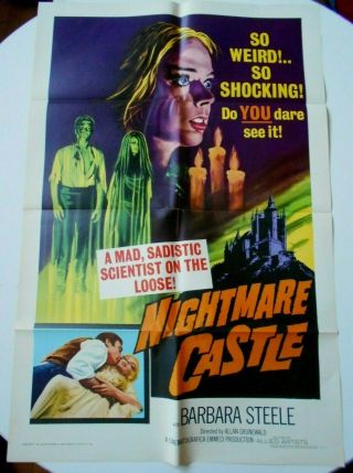 Nightmare Castle 1 - Sheet Movie Poster Barbara Steele Italian Gothic Horror