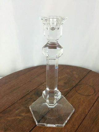 Vintage Signed Val St.  Lambert Crystal Gardenia 9.  5 " Single Candlestick Wh - 6