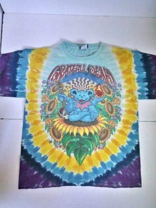 2006 Grateful Dead Inspiration Liquid Blue Tye Dye Graphic T - Shirt Size M/s