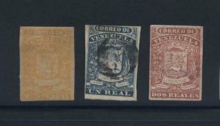 1859 Venezuela Stamps Scott Num 1 - 2 - 6 Mnh - -