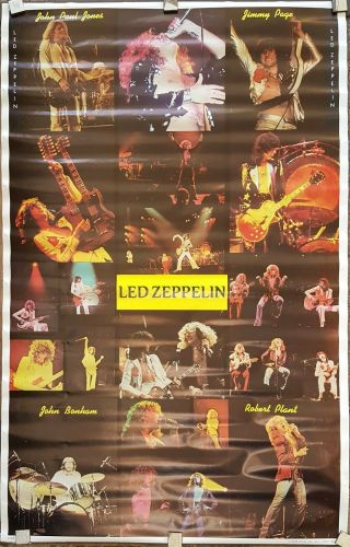 Led Zeppelin Collage 1979 Poster Approx 24 1/2 " X 39 " Vintage 70 