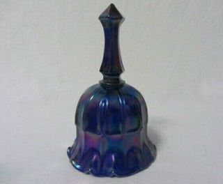 Vintage Fenton Glass Cobalt Blue Ribbed Ruffled Pointed Top Carnival Bell