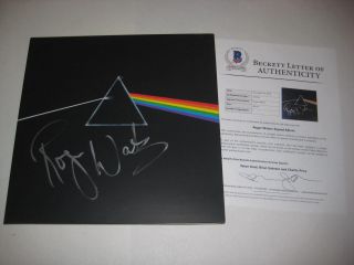 Roger Waters Signed Pink Floyd Dark Side Of The Moon Lp Cover W/ Beckett Loa