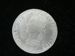 1863 Bolivia 8 Soles Silver Coin Z185
