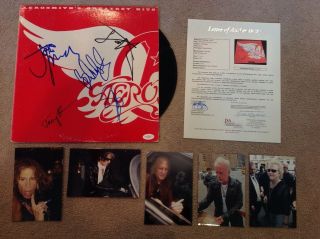 Aerosmith Complete Band Signed X5 Vinyl Album Jsa Steven Tyler Joe Perry