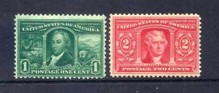 Us Stamps - Us 323 - 324 - Mnh - 1,  2 Cent Louisiana Purchase Issues - Cv $120