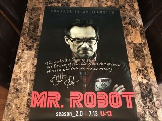 Christian Slater Rare Signed Autographed Mr.  Robot Poster Huge Inscription,