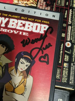 Rare Autographed cowboy Bebop The Movie Dvd Faye And Spike,  Rare Signed 3