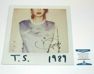 Taylor Swift Signed 1989 Album Vinyl Record Lp Beckett Reputation Tour