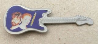 Eurythmics Very Rare Guitar Shaped Metal Badge Pin Annie Lennox 80 