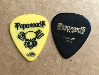 Papa Roach Guitar Pick Set Of 2 Jerry Horton Picks.  2011 Tour.