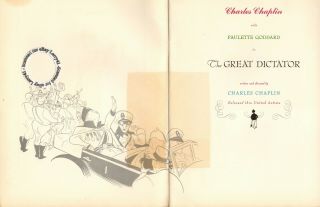 SCARCE Charlie CHAPLIN 1940 Souvenir film program THE GREAT DICTATOR photos,  VG, 2