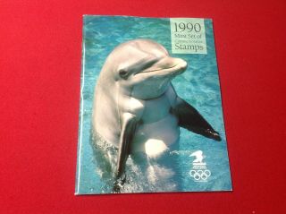 1990 U S Postal Service Commemorative Stamp Book Complete Issue Set Dolphin