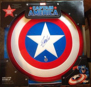 Stan Lee Hand Signed Captain America Metal Shield Racc