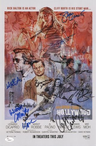 Once Upon A Time In Hollywood Cast X11 Signed " Leonardo Dicaprio " 11x17 Photo Jsa