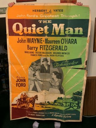 The Quiet Man Movie Poster,  John Wayne,  Maureen O 