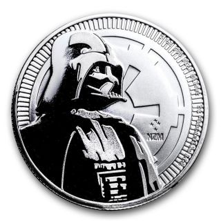 2017 Zealand Niue Star Wars Series Darth Vader 1 Oz.  999 Silver Bu Coin